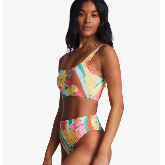 🔥🔥BILLABONG - CHASIN SUNBEAMS CROP TANK MAUI BIKINI SET🔥🔥 - Picture 2 of 10